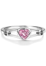 gorgeous silver cubic zirconia October birthstone ring for babies and kids